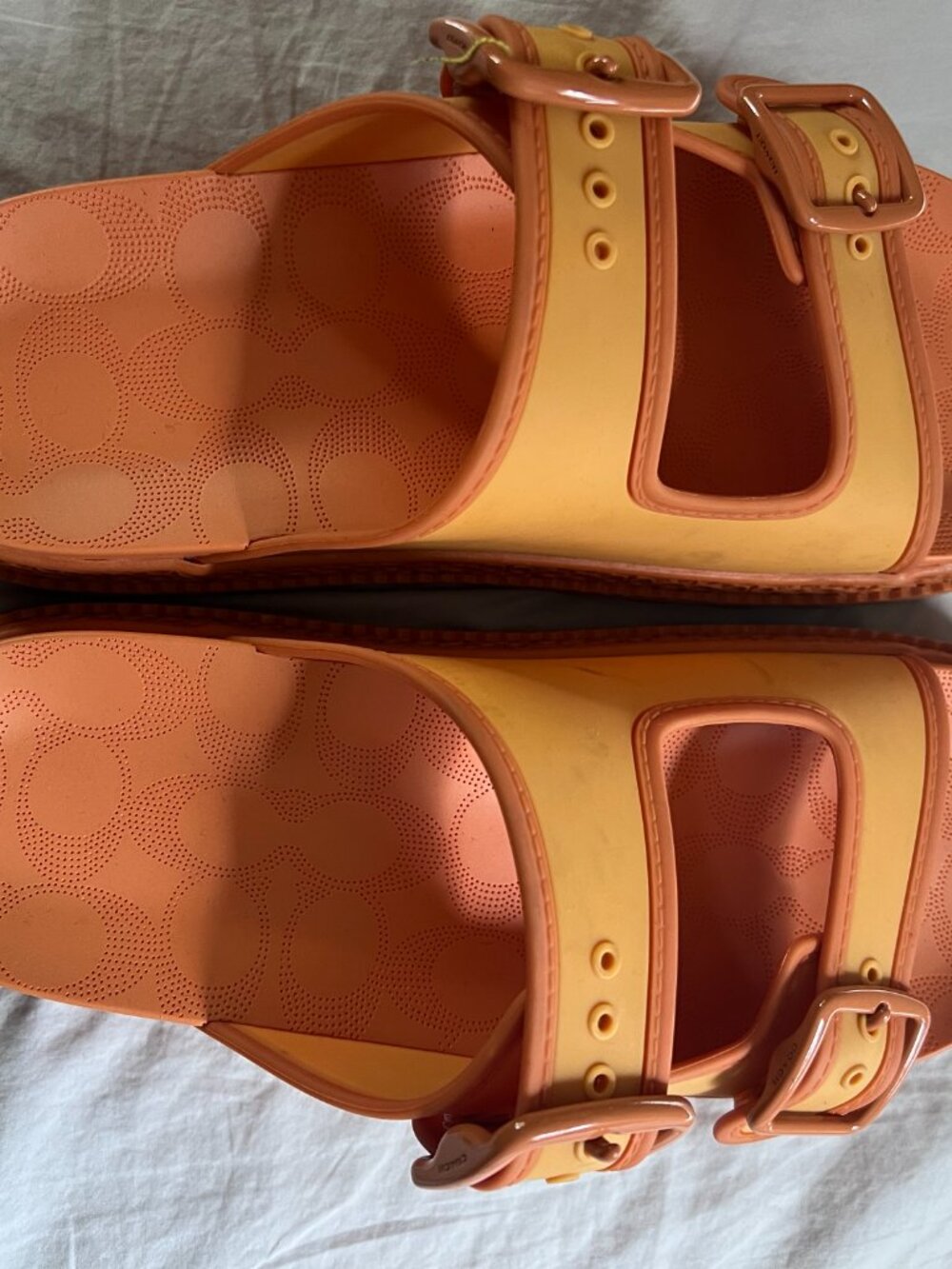 Orange Coach Platform Sandals - Womens Size 8 - Picture 6 of 6